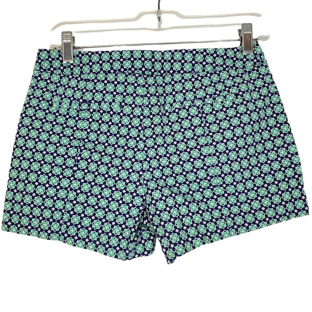 GAP Women's Sz 0‎ Stretch Shorts 2" Navy Blue Green Geometric Print